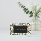 Carte De Visite Cadre or feuille moderne aquarelle professionnel (Debout devant)