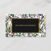 Carte De Visite Cadre or feuille moderne aquarelle professionnel (Devant)