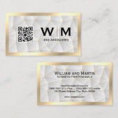 Carte De Visite Cadre Or | Géométrique | code barre qr (Devant / Derrière)