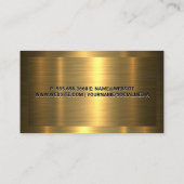 Carte De Visite Cadre Or | Métallique Or moderne (Dos)