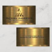 Carte De Visite Cadre Or | Métallique Or moderne (Devant / Derrière)