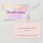 Carte De Visite Cadre Or moderne Girly Pink Pastel Beauté (Devant / Derrière)