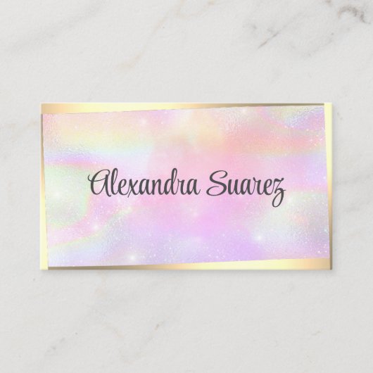 Carte De Visite Cadre Or moderne Girly Pink Pastel Beauté (Devant)