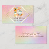 Carte De Visite Cadre Or Moderne, Mélangeur Confetti (Devant / Derrière)