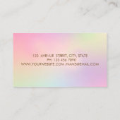 Carte De Visite Cadre Or Moderne, Mélangeur Confetti (Dos)