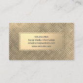 Carte De Visite Cadre Or | Motif en acier métal or (Dos)