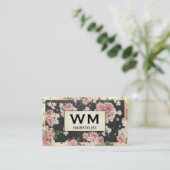 Carte De Visite Cadre or motif floral ardoise or avec dorure Execu (Debout devant)