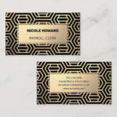 Carte De Visite Cadre Or | Motif métal or (Devant / Derrière)