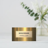 Carte De Visite Cadre Or | Or métallique (Debout devant)