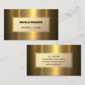 Carte De Visite Cadre Or | Or métallique (Devant / Derrière)