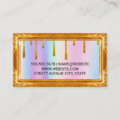 Carte De Visite Cadre Or | Rainbow Blend | Parties scintillant d'o (Dos)