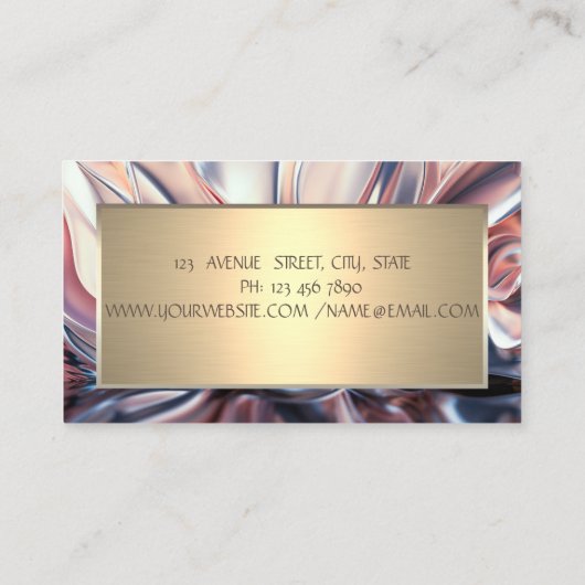 Carte De Visite Cadre Or Simple Élégant, Abstrait (Dos)