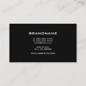 Carte De Visite Cadre Or très élégant Plain Black Professional (Dos)