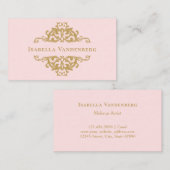 Carte De Visite Cadre Orné Décoratif Rose Or Luxe (Devant / Derrière)