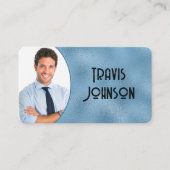 Carte De Visite Cadre photo en verre bleu (Devant)