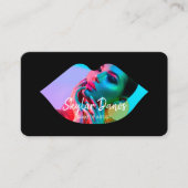 Carte De Visite Cadre photo moderne avec lèvres Maquilleur  (Devant)