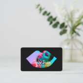 Carte De Visite Cadre photo moderne avec lèvres Maquilleur  (Debout devant)