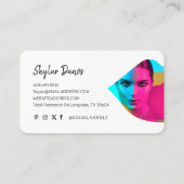 Carte De Visite Cadre photo moderne avec lèvres Maquilleur  (Dos)