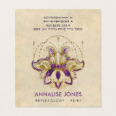 Carte De Visite Cadre pourpre Lotus d'améthyste et d'or (Extérieur déplié)