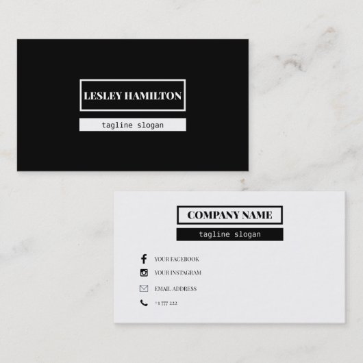 Carte De Visite Cadre rectangulaire (Devant / Derrière)