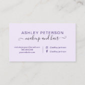 Carte De Visite Cadre rose d'or d'aquarelle florale pourpre de (Dos)