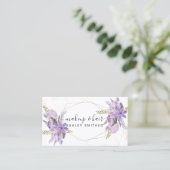 Carte De Visite Cadre rose d'or d'aquarelle florale pourpre de (Debout devant)