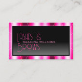 Carte De Visite Cadre rose élégant Noir Gradient Chic avec logo (Devant)