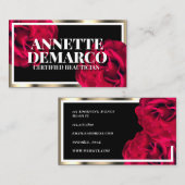 Carte De Visite Cadre rose et or (Devant / Derrière)