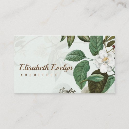 Carte De Visite Cadre rose sauvage (Devant)