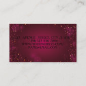 Carte De Visite Cadre Rouge Géométrique Moderne, Élégant, Doré (Dos)