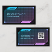 Carte De Visite Cadre Sci fi noir (Devant / Derrière)