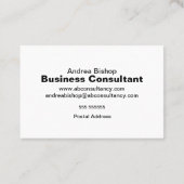 Carte De Visite Cadre simple propre classique (Dos)