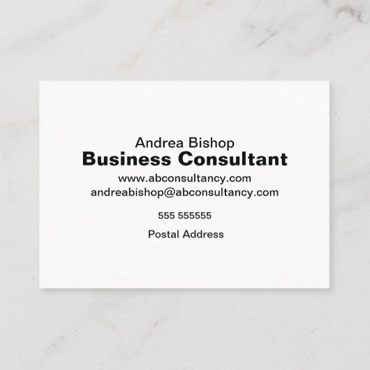 Carte De Visite Cadre simple propre classique (Dos)