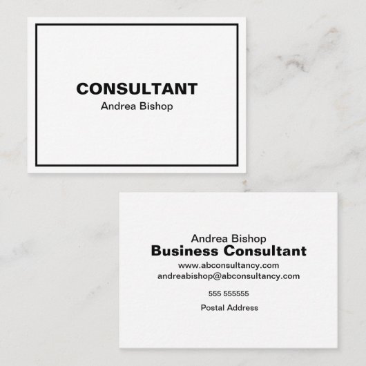 Carte De Visite Cadre simple propre classique (Devant / Derrière)