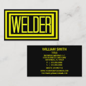 Carte De Visite Cadre soudeur noir et jaune mat (Devant / Derrière)
