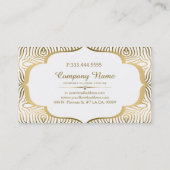 Carte De Visite Cadre Tourbillonnant or et blanc moderne (Dos)