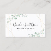 Carte De Visite cadre vert élégant géométrique (Devant)