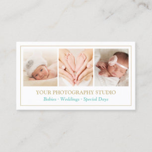 Carte De Visite Cadres couleur or classique Photo Collage Showcase