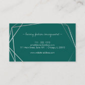 Carte De Visite Cadres d'argent élégant moderne professionnel (Dos)