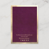 Carte De Visite Cadres d'or de Bourgogne Boucles d'oreilles de col (Dos)