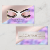 Carte De Visite Cadres professionnels Rose Gold Lases Holographiqu (Devant / Derrière)