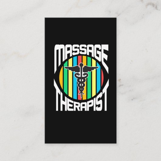 Carte De Visite Caducée de thérapeute de massage - (Devant)