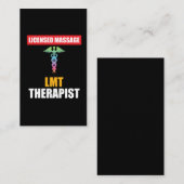 Carte De Visite Caducée de thérapeute de massage autorisé par LMT (Devant / Derrière)