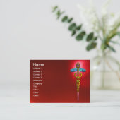 Carte De Visite CADUCÉE, RUBIS ROUGE or améthyste vibrant (Debout devant)