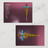 Carte De Visite CADUCEUS AMÉTHYST éclatant or rose rose violet gri (Devant / Derrière)