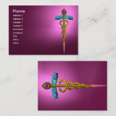 Carte De Visite CADUCEUS AMÉTHYST éclatant or rose violet violet (Devant / Derrière)