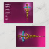 Carte De Visite CADUCEUS AMÉTHYST, violet rose or vif, fuchsia (Devant / Derrière)