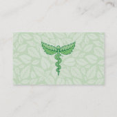 Carte De Visite Caduceus avec arrière - plan feuille (Dos)