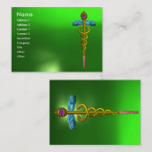 Carte De Visite CADUCEUS EMERALD vert or (Devant / Derrière)