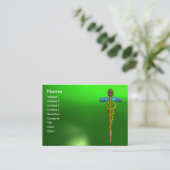 Carte De Visite CADUCEUS EMERALD vert or (Debout devant)